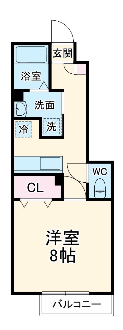 セレニティコートⅡ(1K/1階)の間取り写真