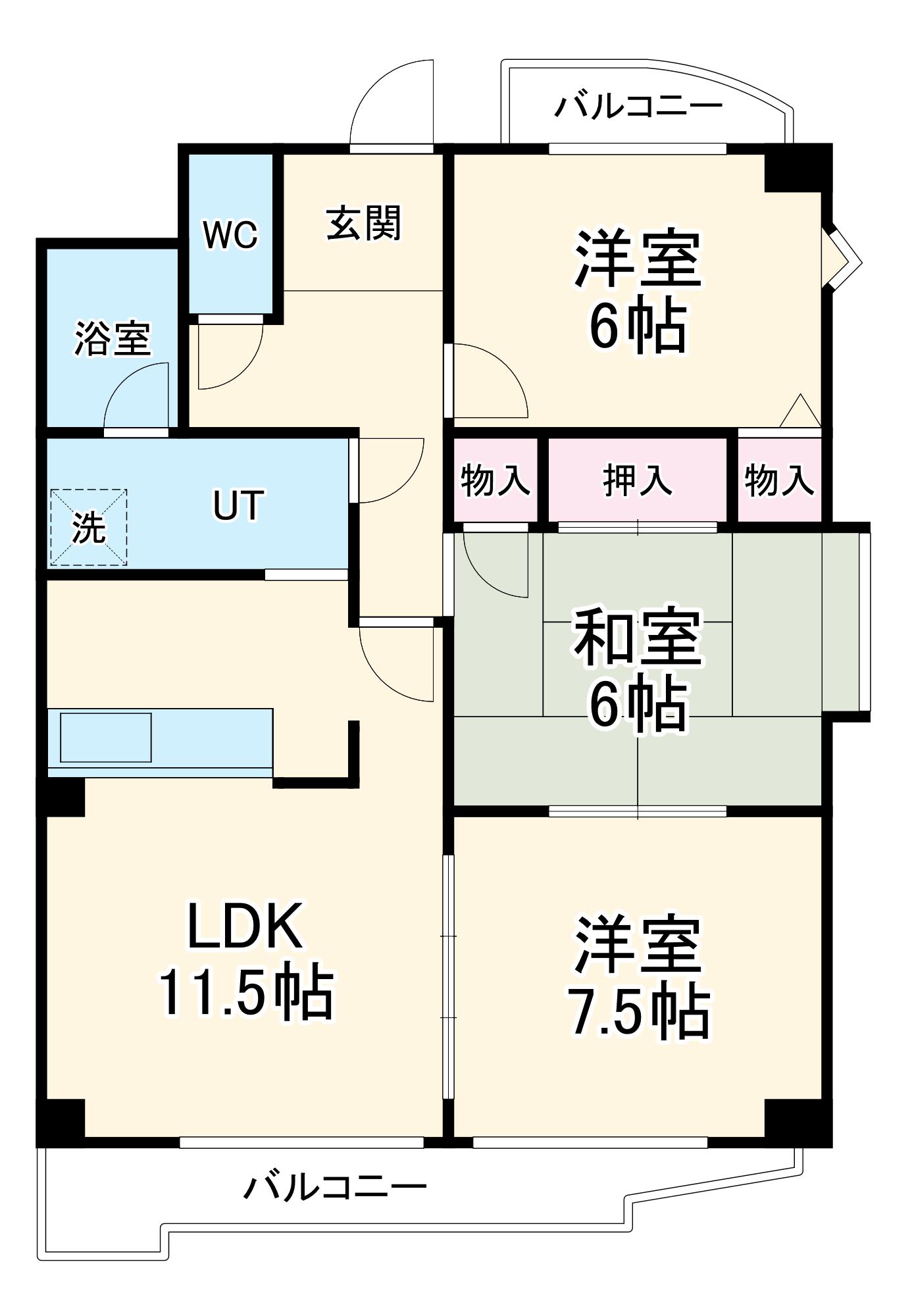 プルミエ瑞穂(3LDK/4階)の間取り写真
