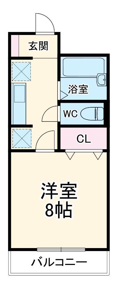 ウッズフェアリー(1K/3階)の間取り写真