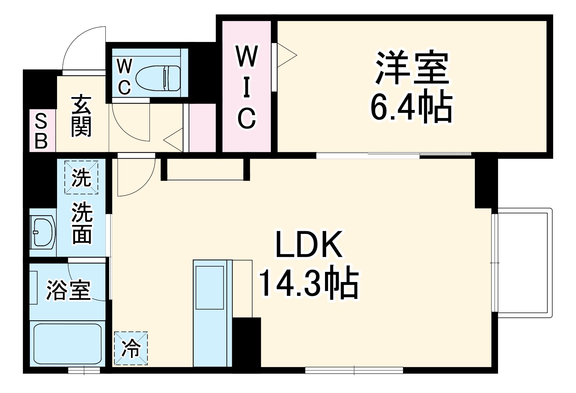グリーンベリーフィールズ(1LDK/2階)の間取り写真