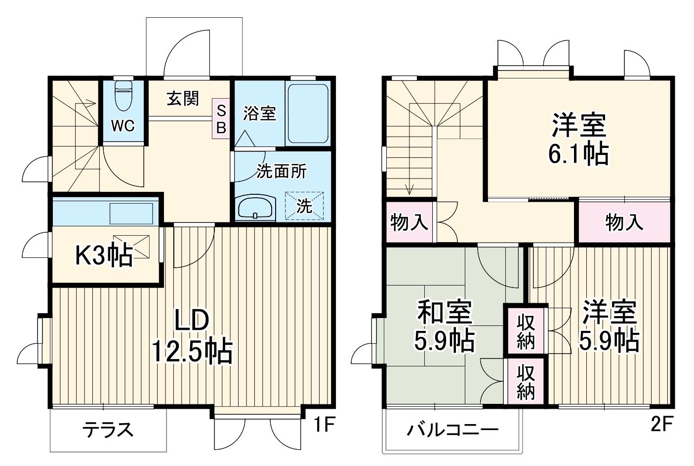 関根テラス(3LDK)の間取り写真