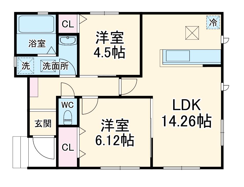 京浜東北・根岸線 浦和駅 徒歩37分 1階建 築2年(2LDK)の間取り写真