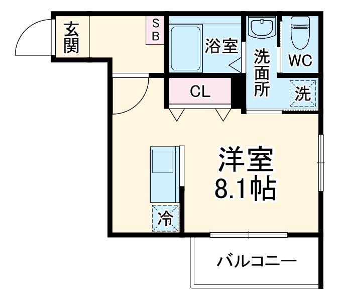 ベイルームリサータ大和(ワンルーム/3階)の間取り写真