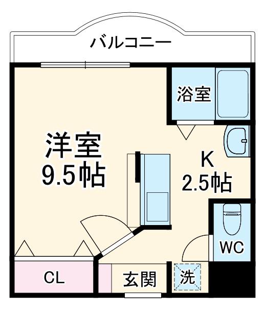 クレールコート(1K/2階)の間取り写真