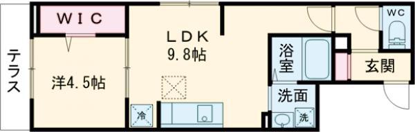 セレスティア谷在家Ⅱ(1LDK/1階)の間取り写真