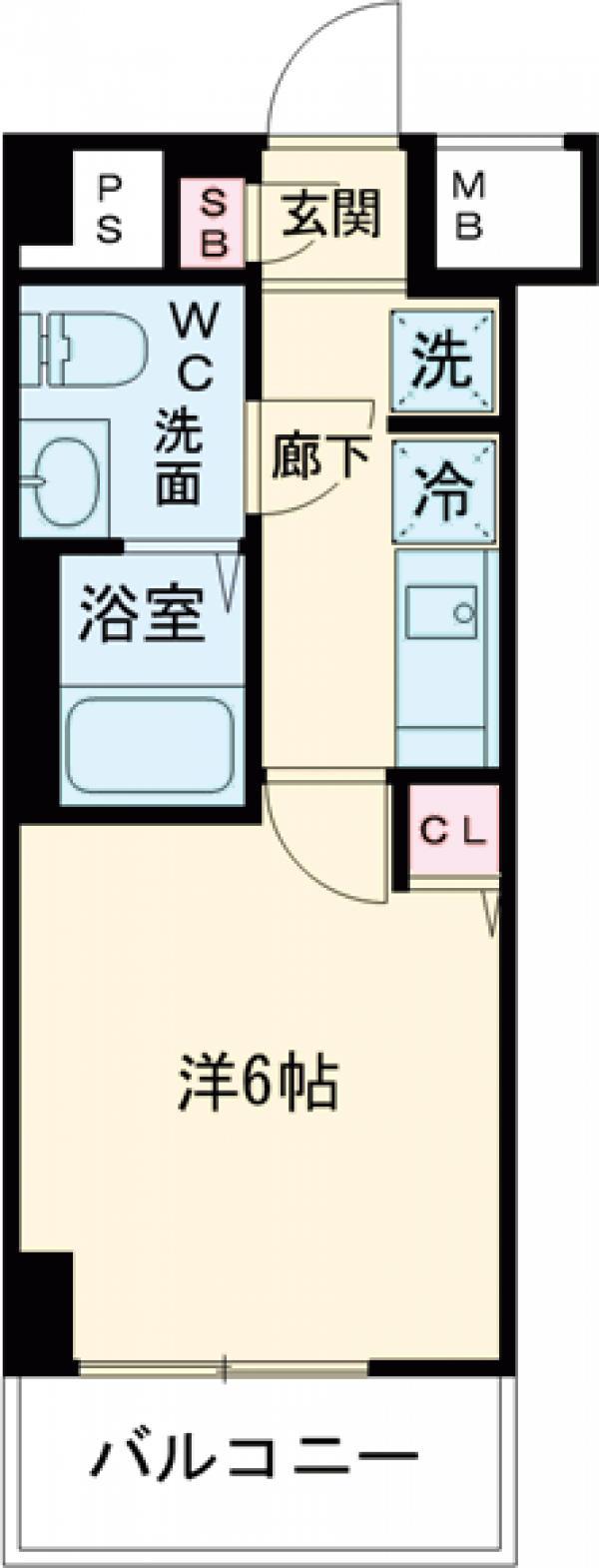GENOVIAお花茶屋ⅡSKYGARDEN(1K/1階)の間取り写真