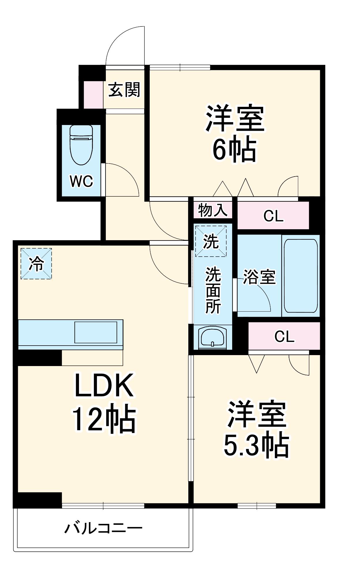 ホープ21 Ⅱ(2LDK/1階)の間取り写真