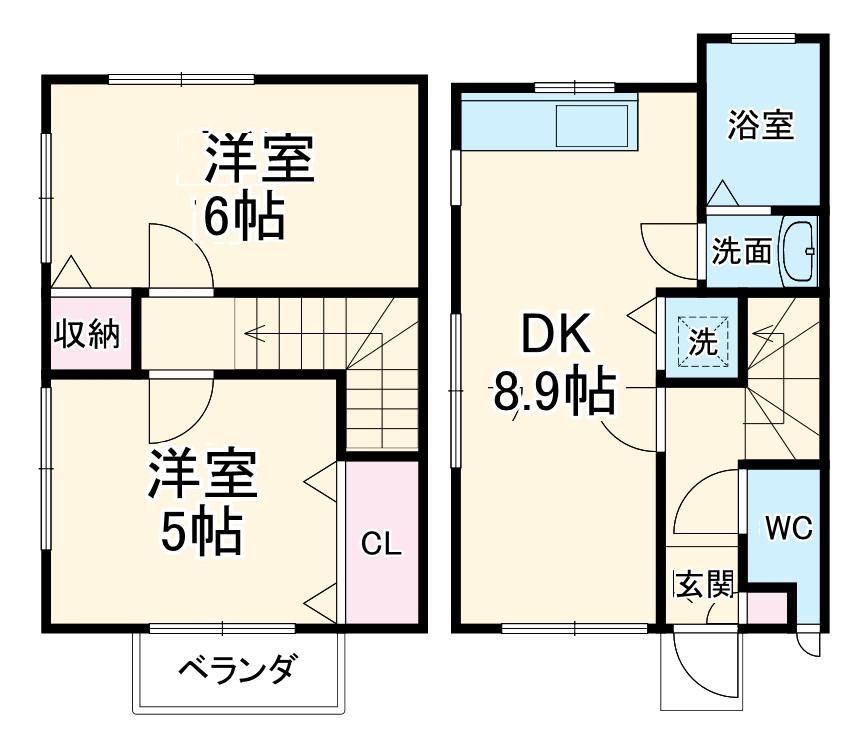 パークハウスかやの木(2DK)の間取り写真