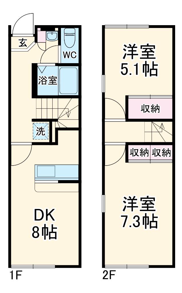 レオパレスアビテ湘南(2DK)の間取り写真