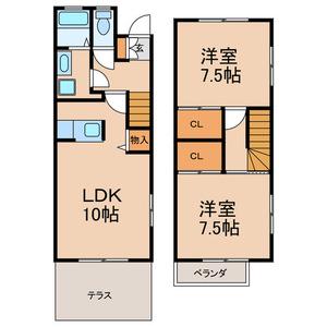 ガーデン(2LDK/1階)の間取り写真