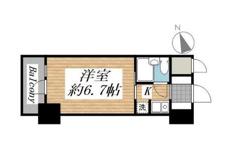 ダイアパレス相模原(1K/2階)の間取り写真