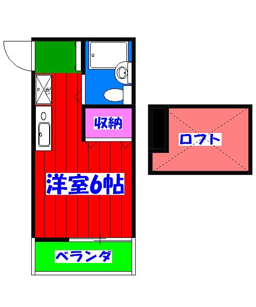 メルパラッツォⅡ(ワンルーム/1階)の間取り写真