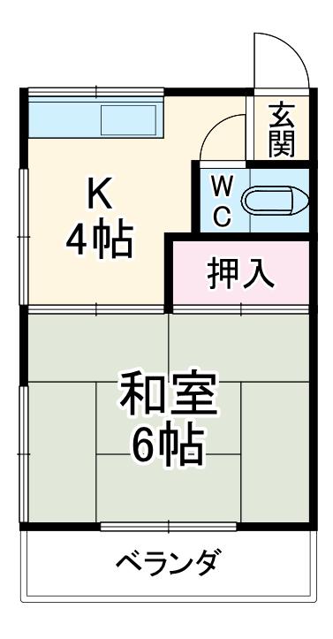 外松荘(1K/2階)の間取り写真