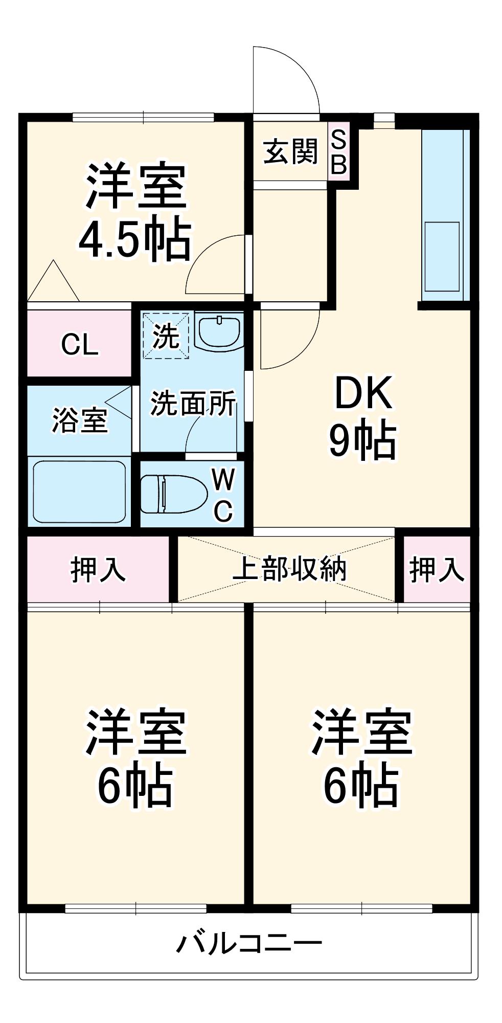ハイツエクセル(3DK/2階)の間取り写真