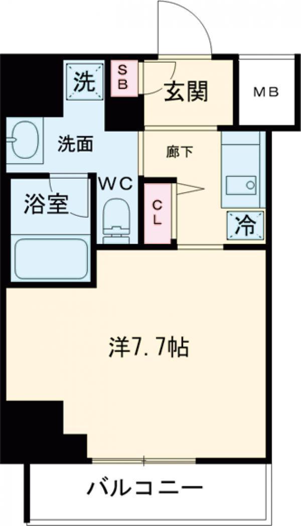 ARCOBALENO HORIKIRISHOBUEN(1K/3階)の間取り写真