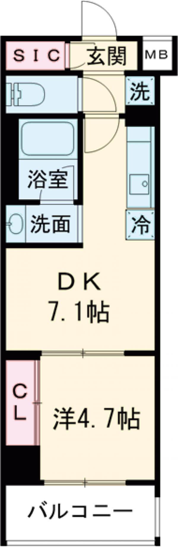 BRILLIA IST 洗足池の杜(1DK/1階)の間取り写真
