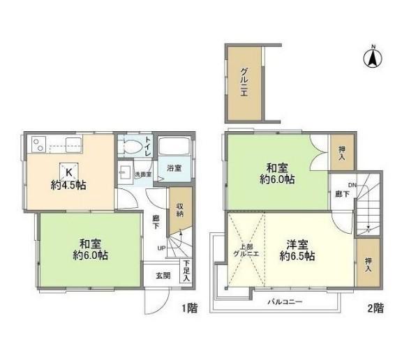 東急目黒線 武蔵小山駅 徒歩6分 2階建 築42年(3K)の間取り写真