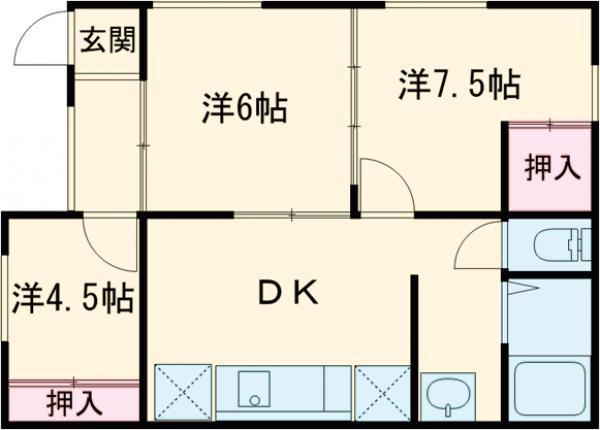 東武鉄道日光線 藤岡駅 徒歩2分 1階建 築20年(3DK)の間取り写真