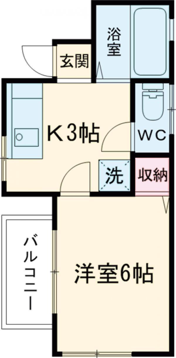 コーポよしむら(1DK/4階)の間取り写真