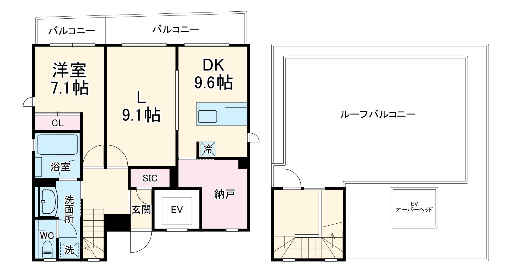 リフル横浜(1SLDK/4階)の間取り写真