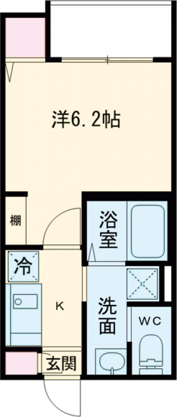 つばめハウス徳丸(1K/1階)の間取り写真