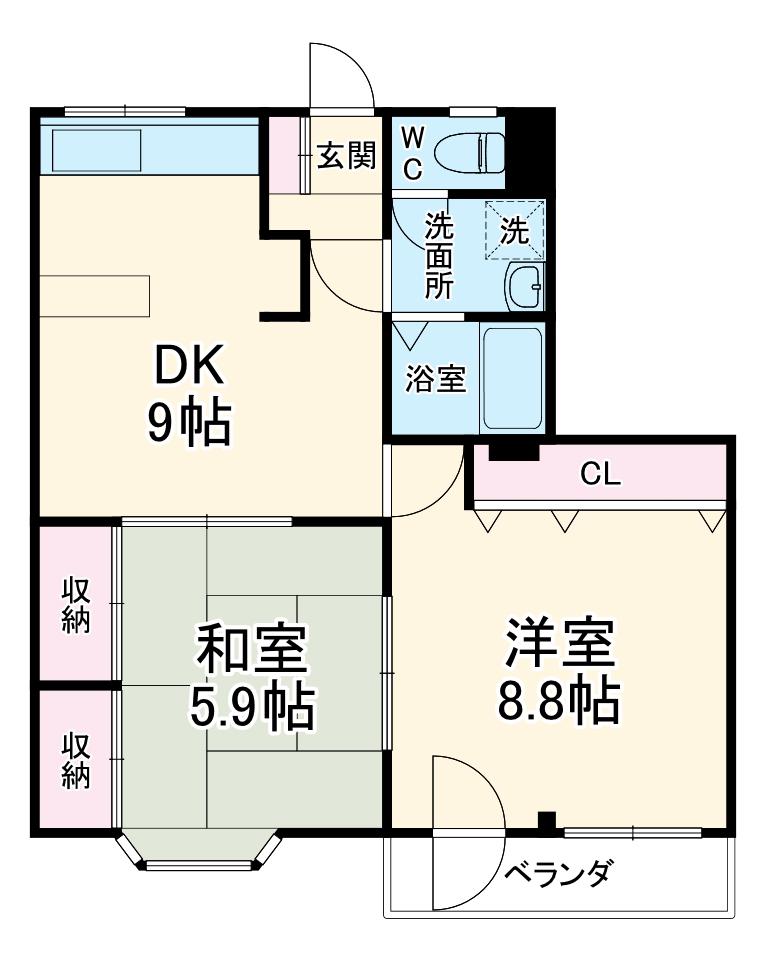 エスピーパレスA15(2LDK/1階)の間取り写真