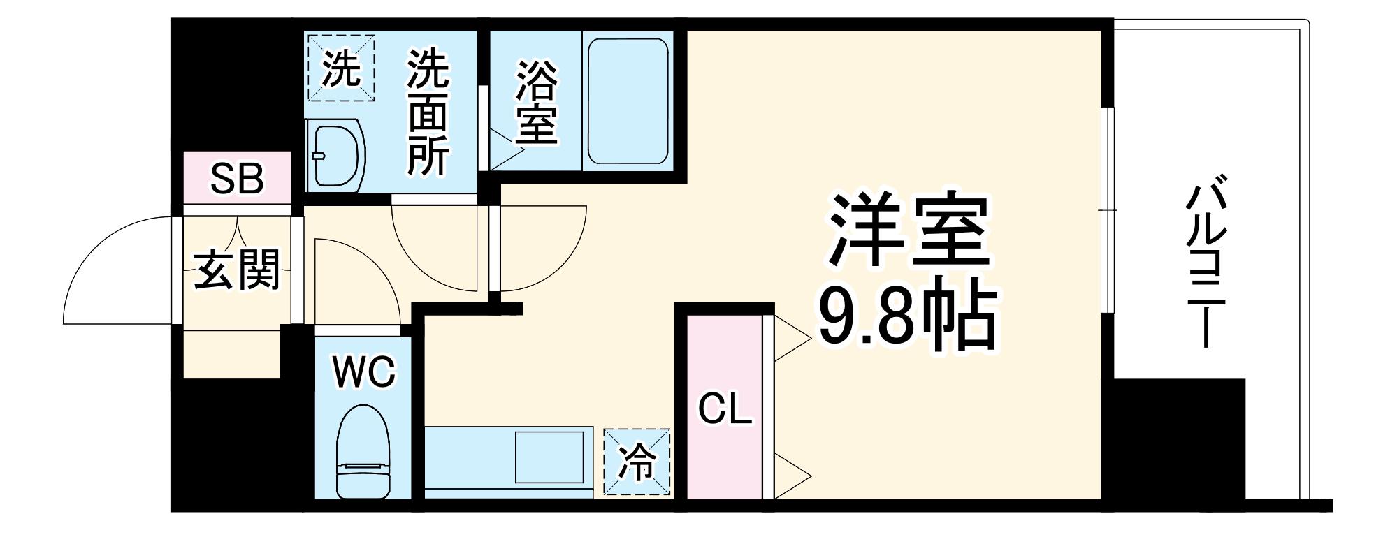 BPRレジデンス梅田西 旧コンフォリア新梅田(1K/5階)の間取り写真