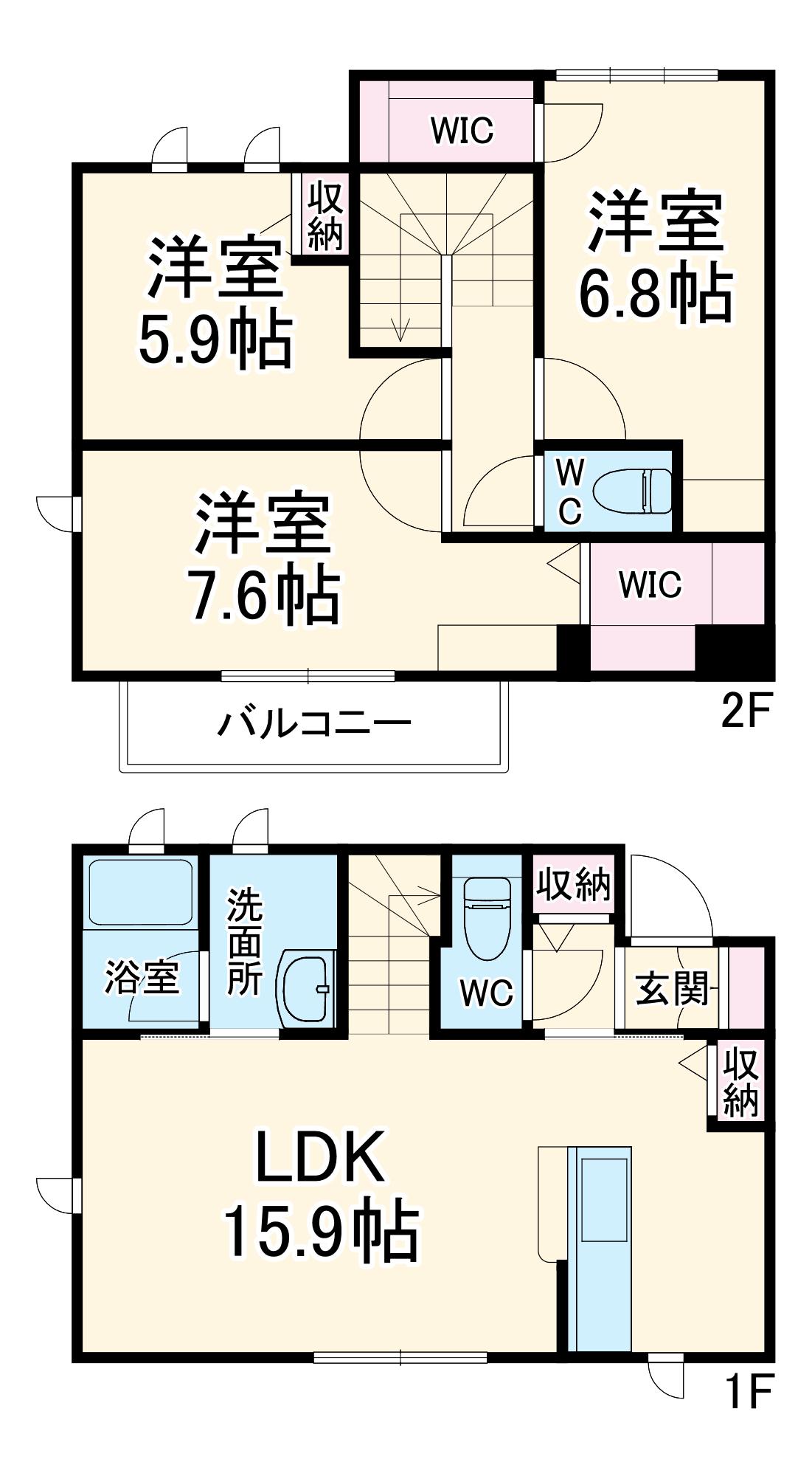 ホワイトぺルテ(3LDK/1階)の間取り写真