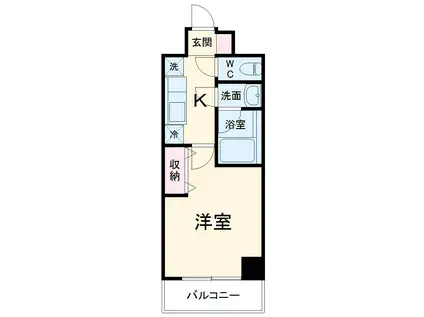 パロス・コート(1K/3階)の間取り写真