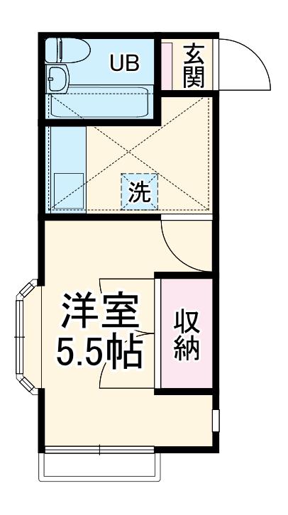 TOYO高倉ハイツ(1K/2階)の間取り写真