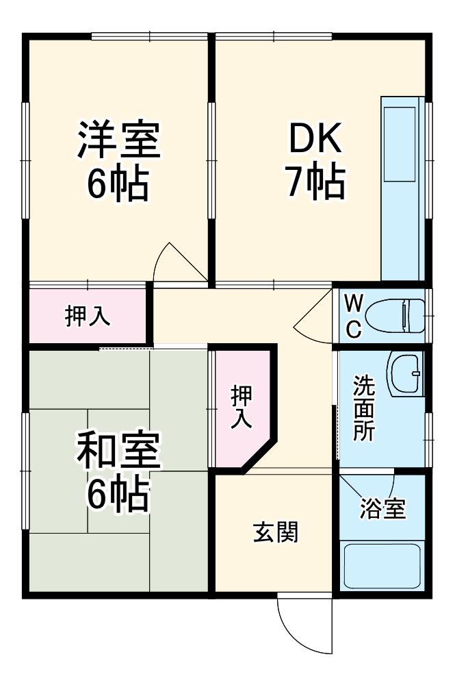 ナッツハウス八街(2DK/2階)の間取り写真
