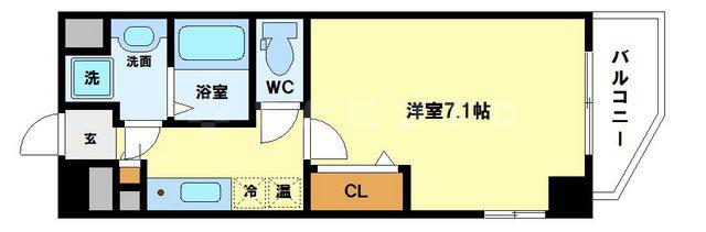 エイペックス京町堀2(1K/10階)の間取り写真