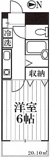 サンライズ田無Ⅴ(1K/1階)の間取り写真