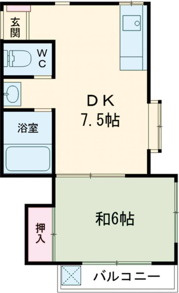 SGハイツ3(1DK/2階)の間取り写真