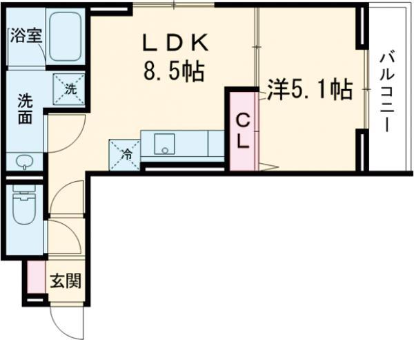 セレスティア桜上水(1LDK/2階)の間取り写真