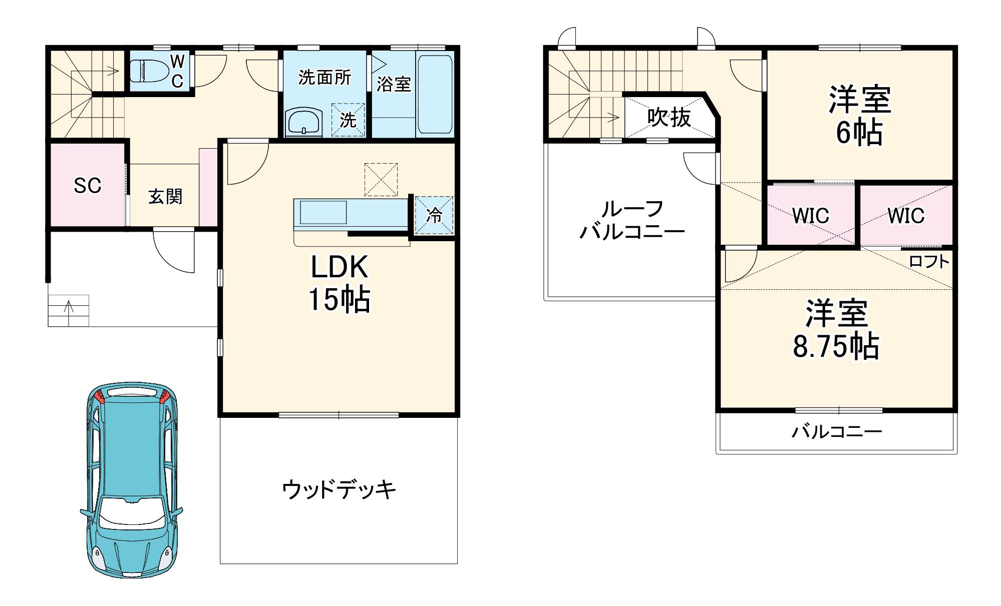 アベニール est(2LDK)の間取り写真