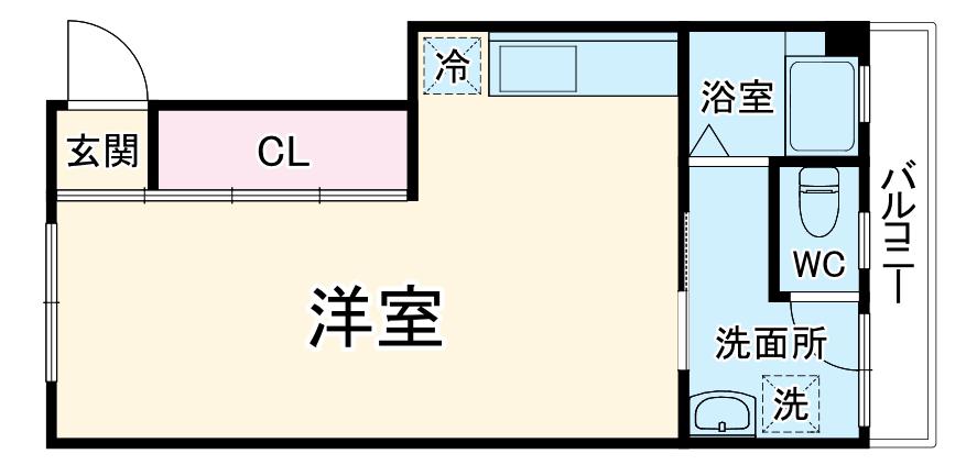 水川マンション(ワンルーム/3階)の間取り写真
