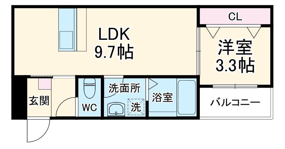 LE COCON豊橋Ⅱ(1LDK/1階)の間取り写真