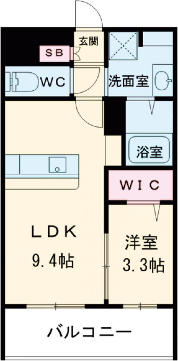 LIBTH竹下(1LDK/6階)の間取り写真