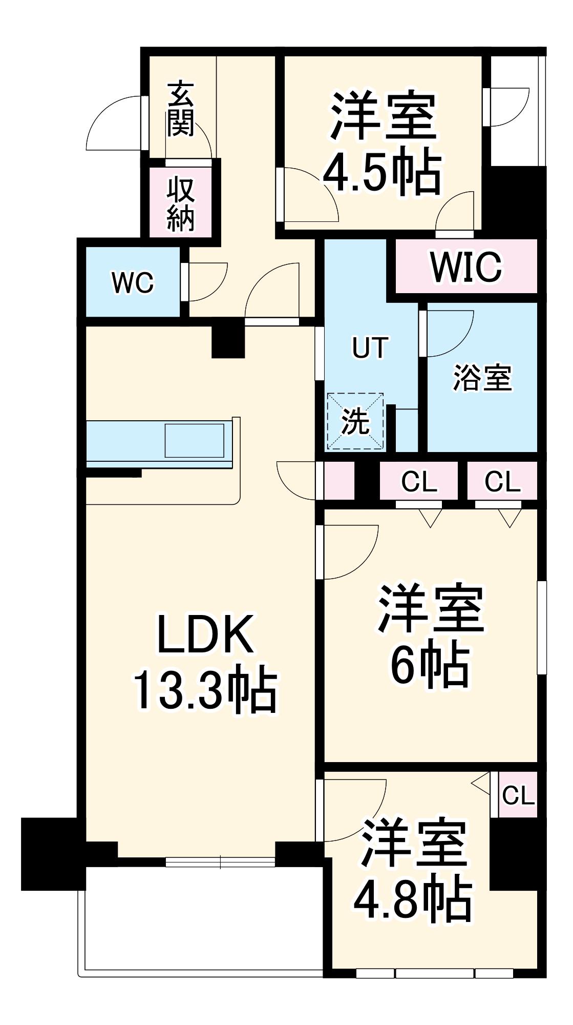 MARE京都一条(3LDK/2階)の間取り写真
