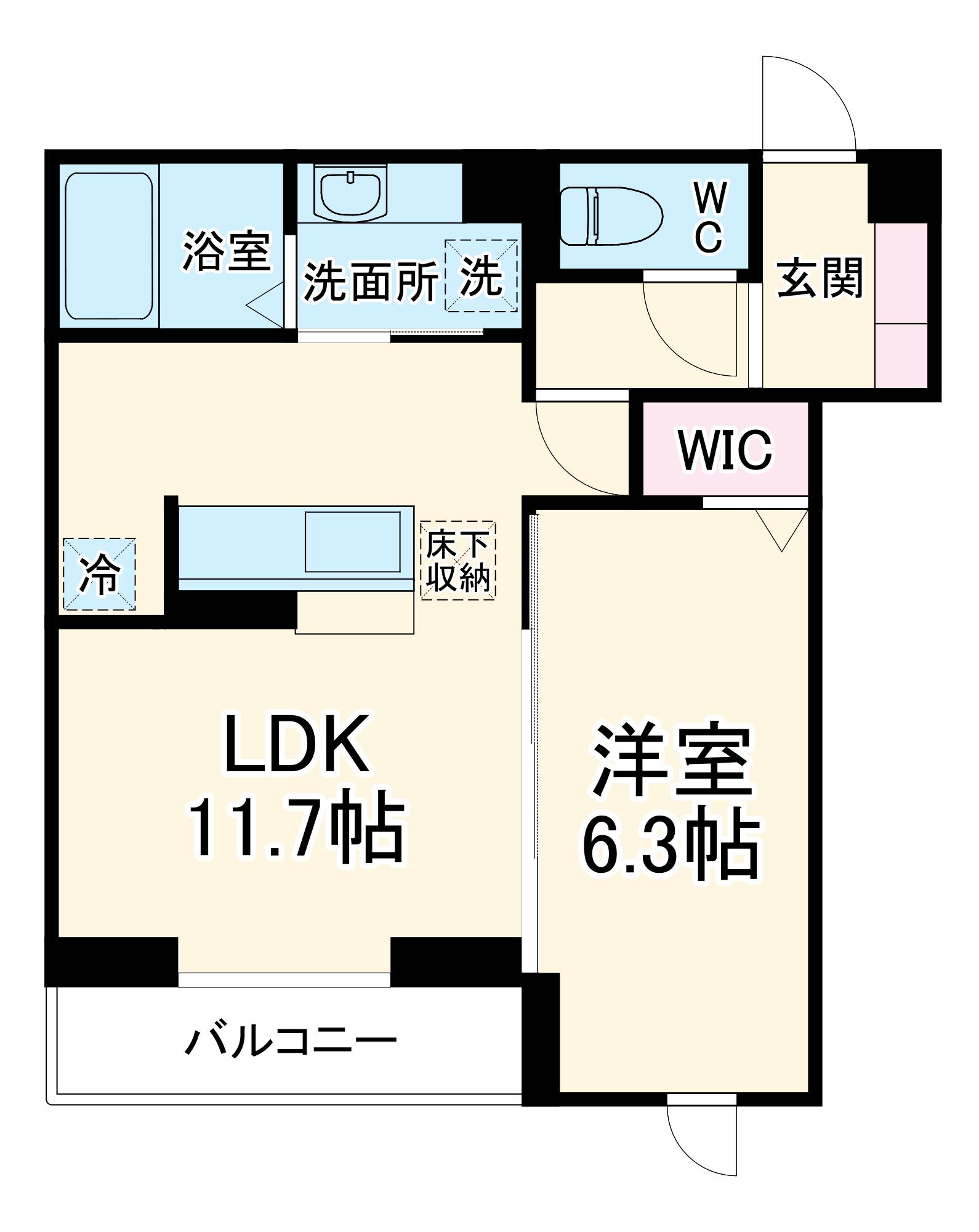 D PAINA 登戸Ⅱ(1LDK/1階)の間取り写真
