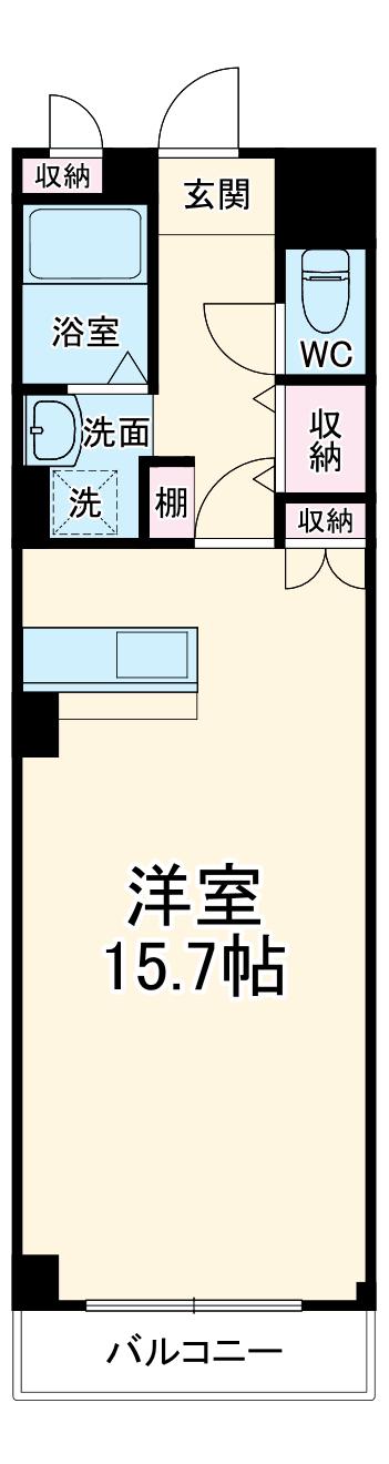 アメニティマンション(ワンルーム/2階)の間取り写真