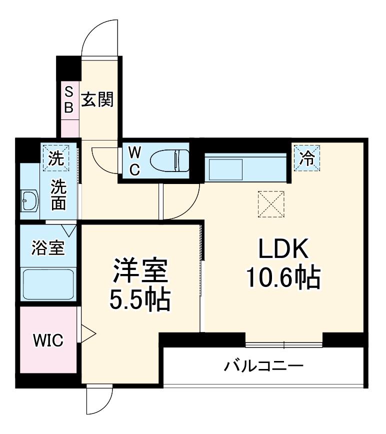 D PAINA 登戸Ⅱ(1LDK/2階)の間取り写真