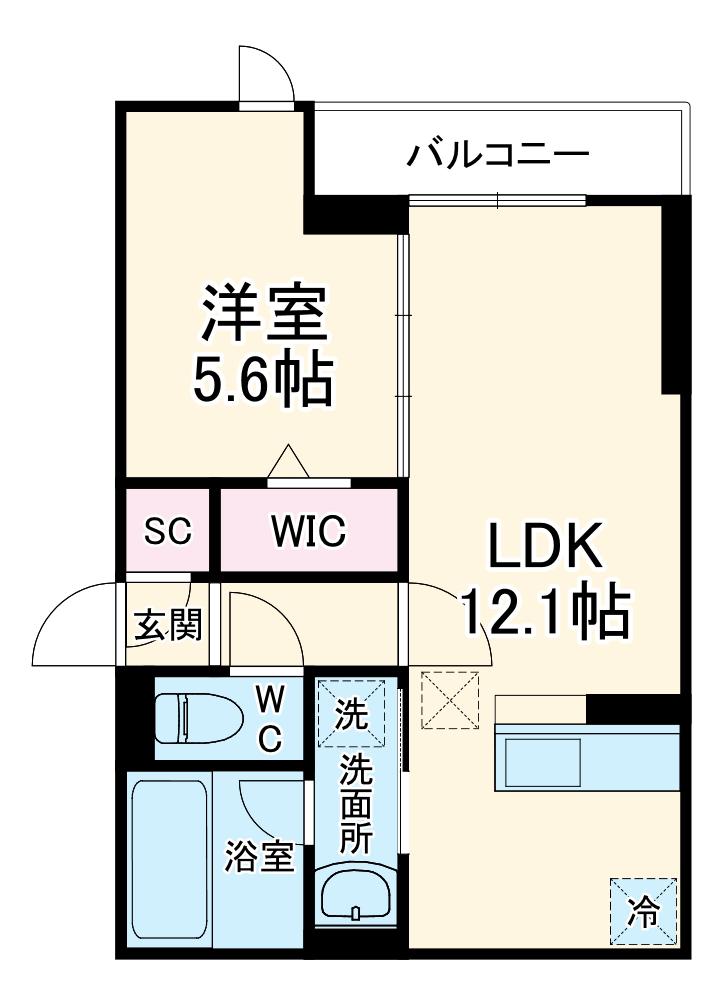 D PAINA 登戸Ⅱ(1LDK/2階)の間取り写真