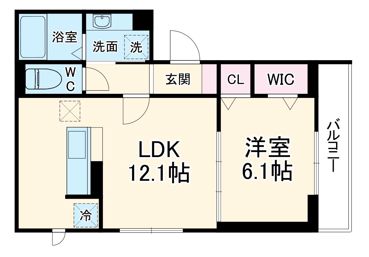 D PAINA 登戸Ⅱ(1LDK/2階)の間取り写真