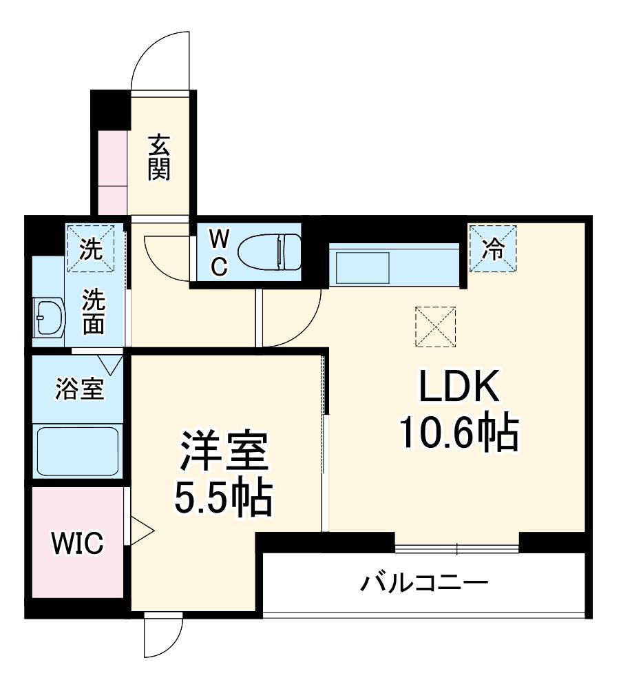D PAINA 登戸Ⅱ(1LDK/3階)の間取り写真