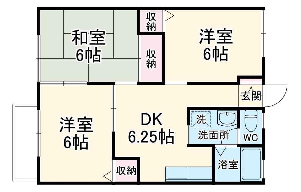 エクセルNAGANO(3DK/2階)の間取り写真