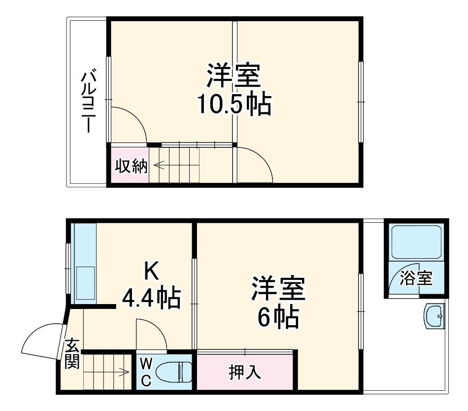 港区港栄テラスハウス(2K)の間取り写真