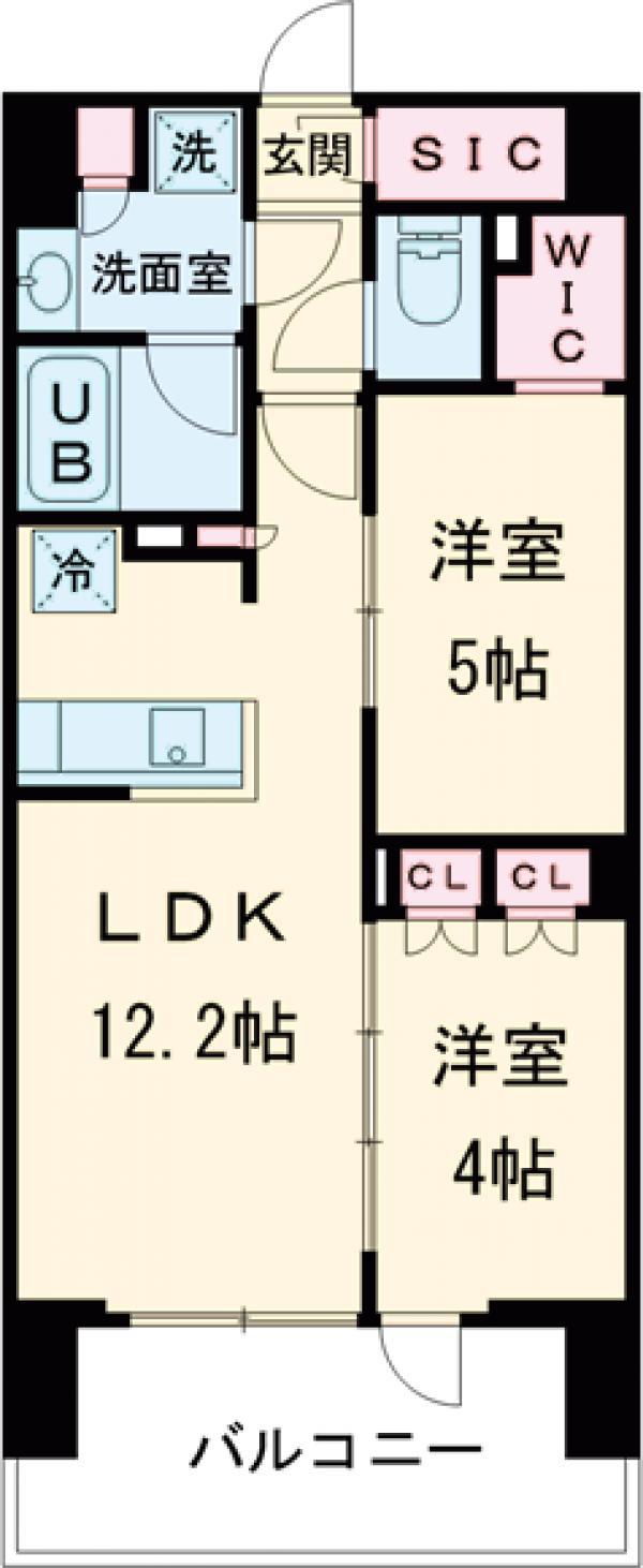 プレディアコート西日暮里(2LDK/5階)の間取り写真