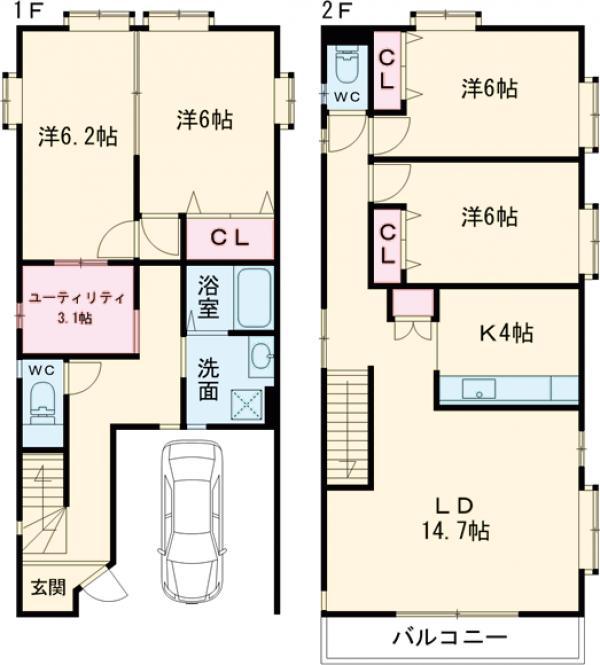 中央本線 三鷹駅 徒歩21分 2階建 築11年(4SLDK)の間取り写真
